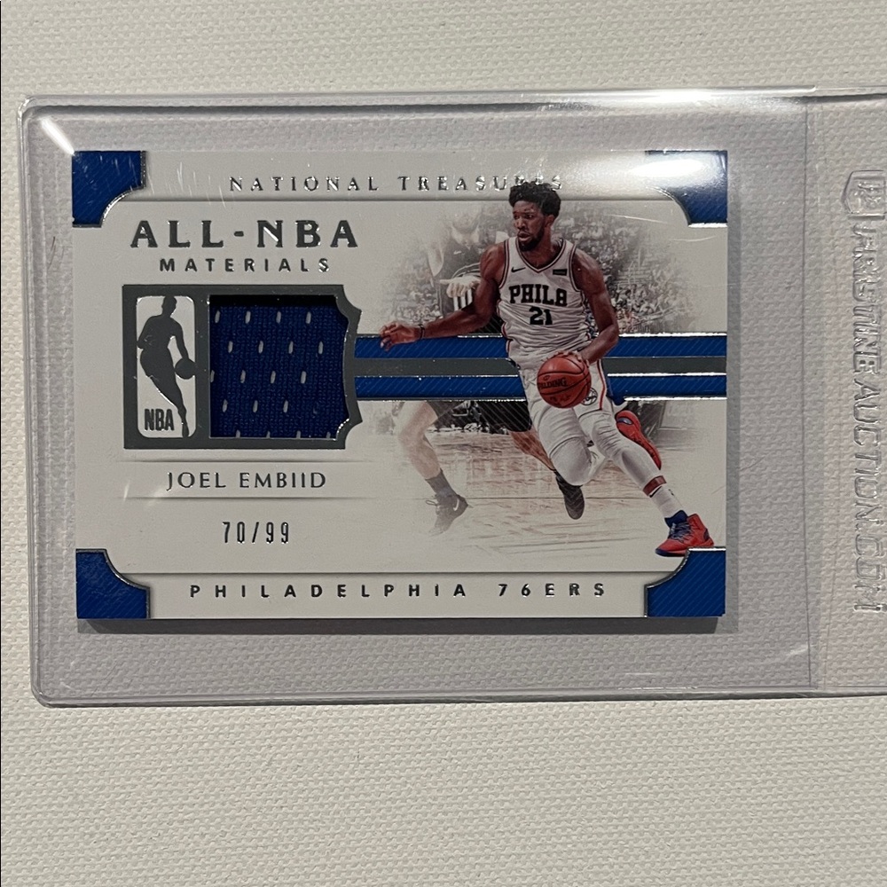 2018-19 Panini National Treasures 70/99 Joel Embiid All-NBA Material #NBA-JEM
